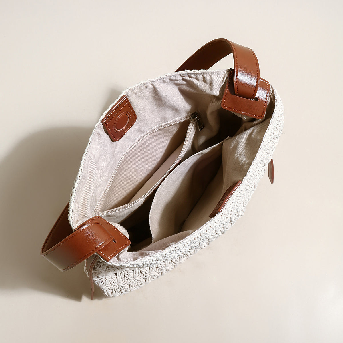 Lightweight Natural Straw Woven Tote Bag