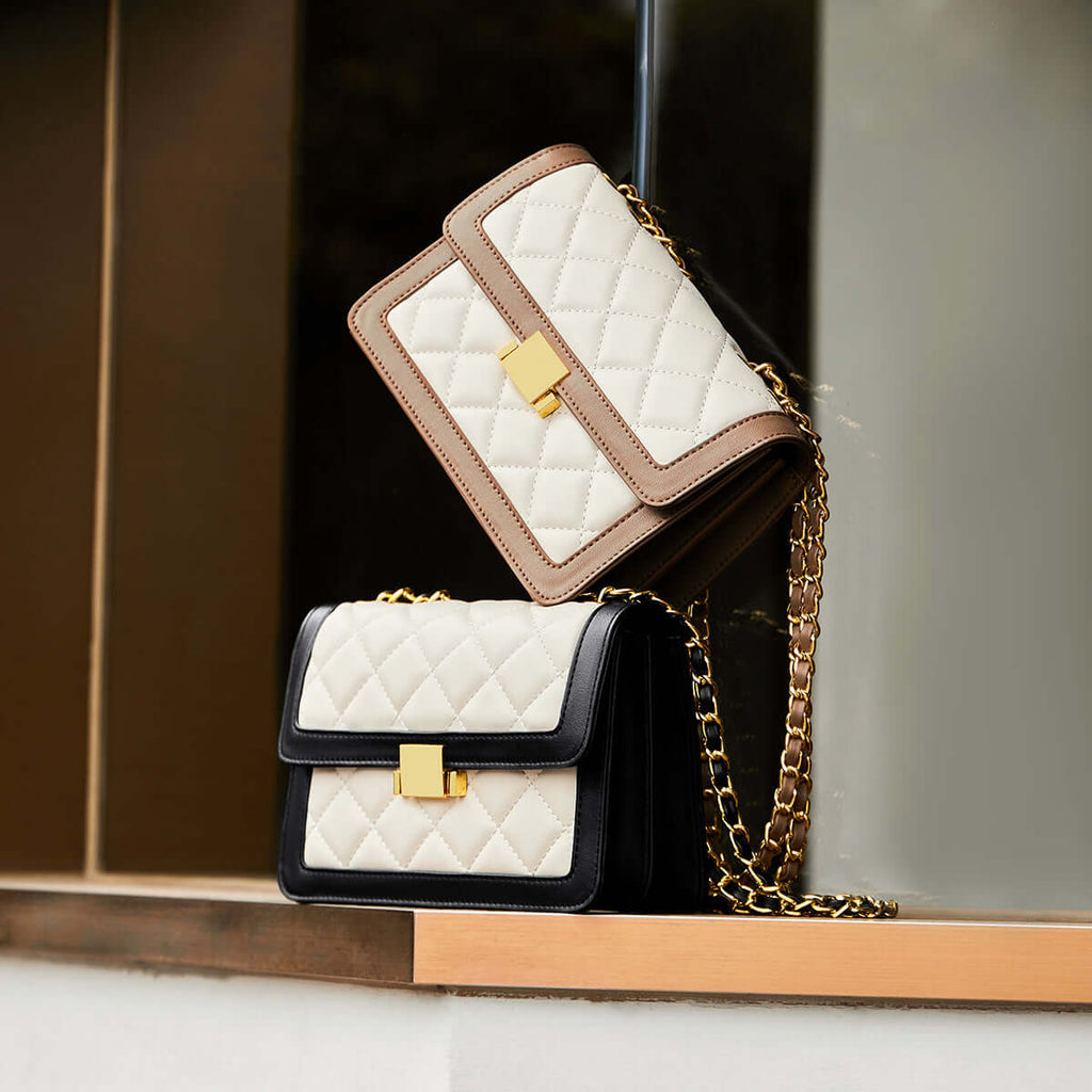 Paris Diamond-Quilted Chain Shoulder Bag