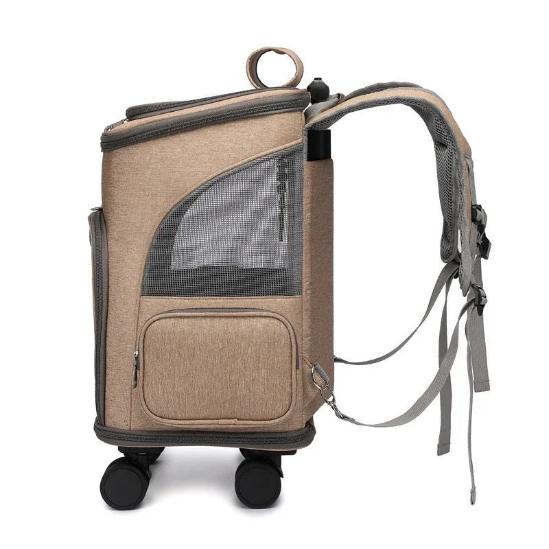 Pet Cat Dog Backpack Trolley Bag