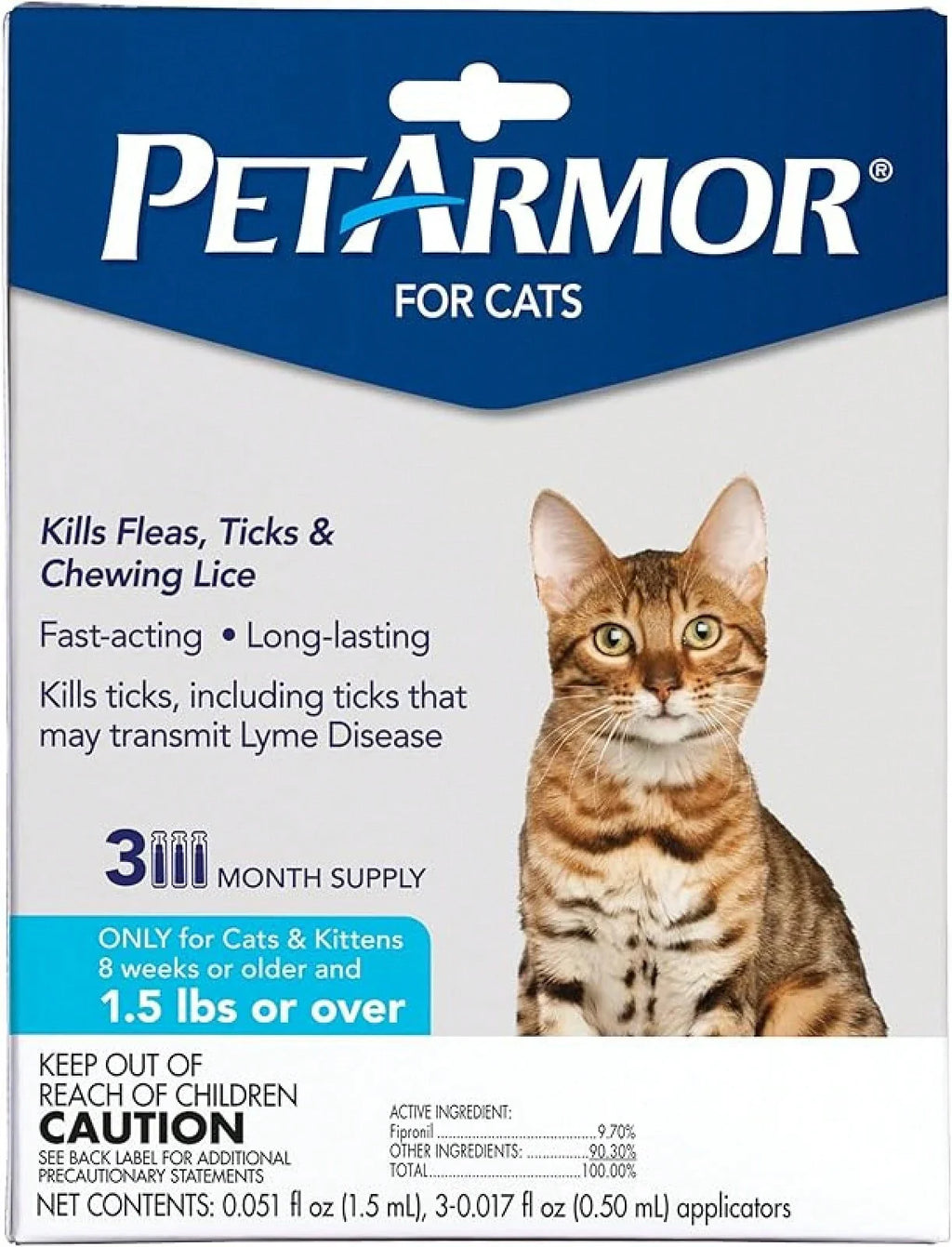 PetArmor Flea & Tick Treatment for Cats (Over 1.5 lbs) – 6 Month Topical Supply