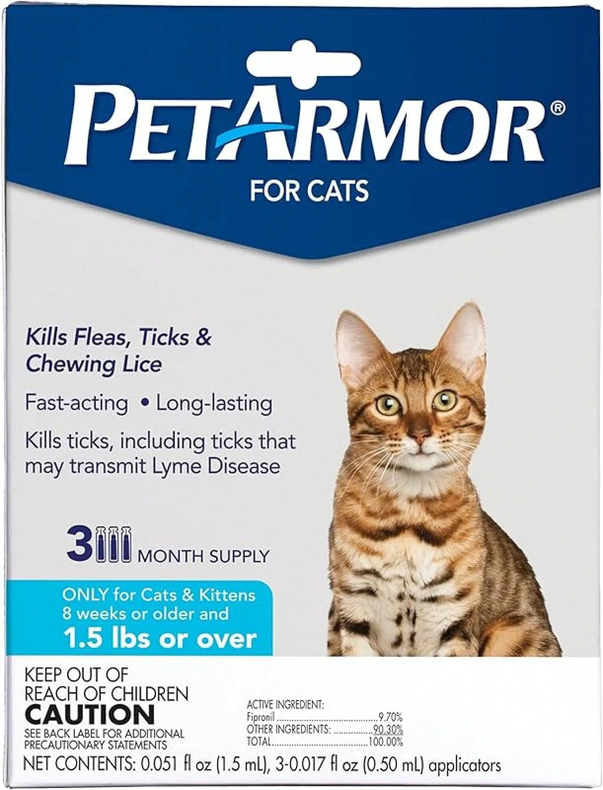 PetArmor Flea & Tick Treatment for Cats (Over 1.5 lbs) – 6 Month Topical Supply