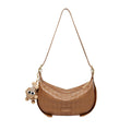 Pompom Charm Quilted Shoulder Bag