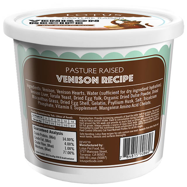 Lotus Raw Cat Food Venison Recipe