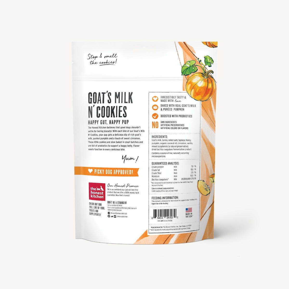 The HONEST KITCHEN GOAT'S MILK N' COOKIES - SLOW BAKED WITH PUMPKIN & CINNAMON