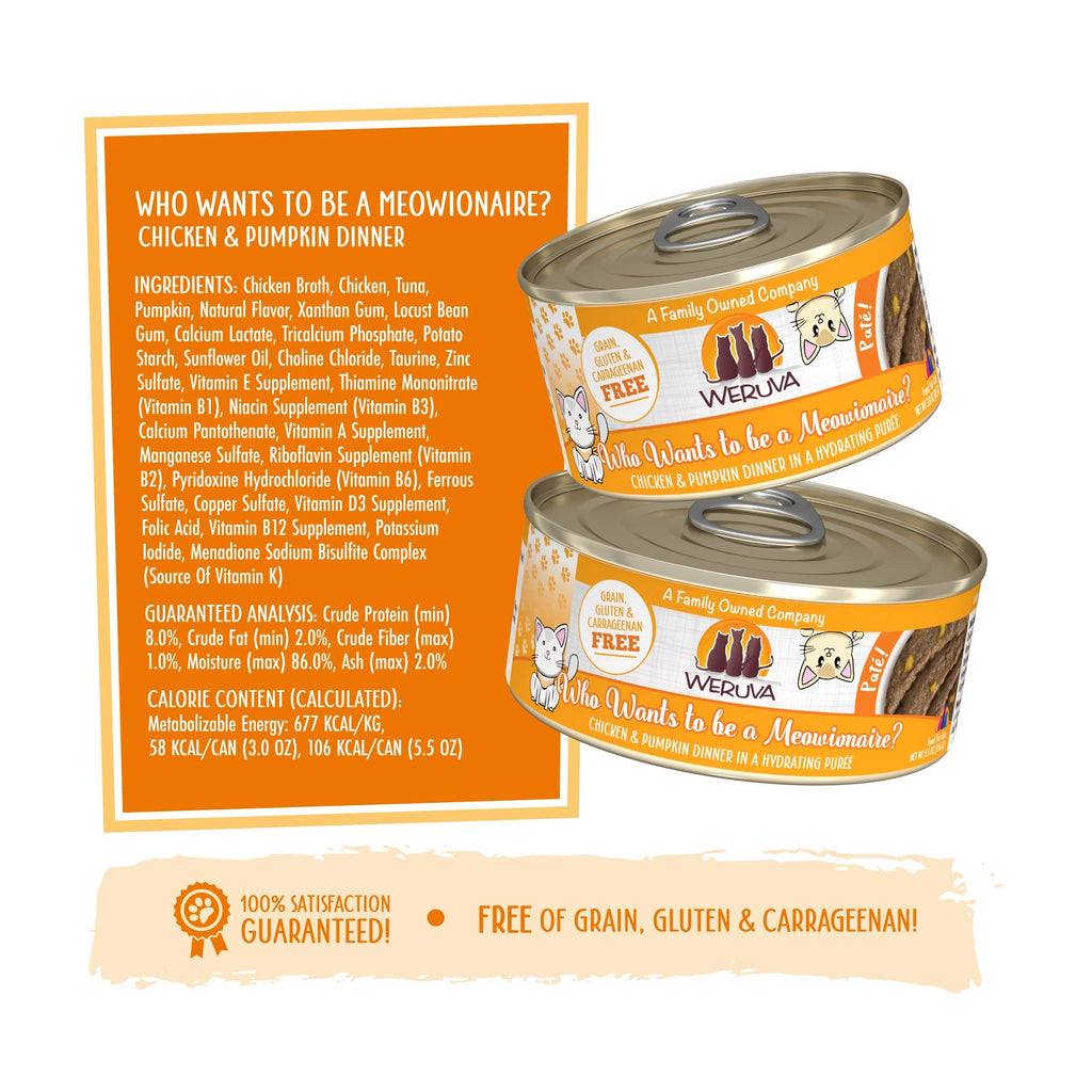 Weruva Classic Cat Paté, Who wants to be a Meowionaire? with Chicken & Pumpkin