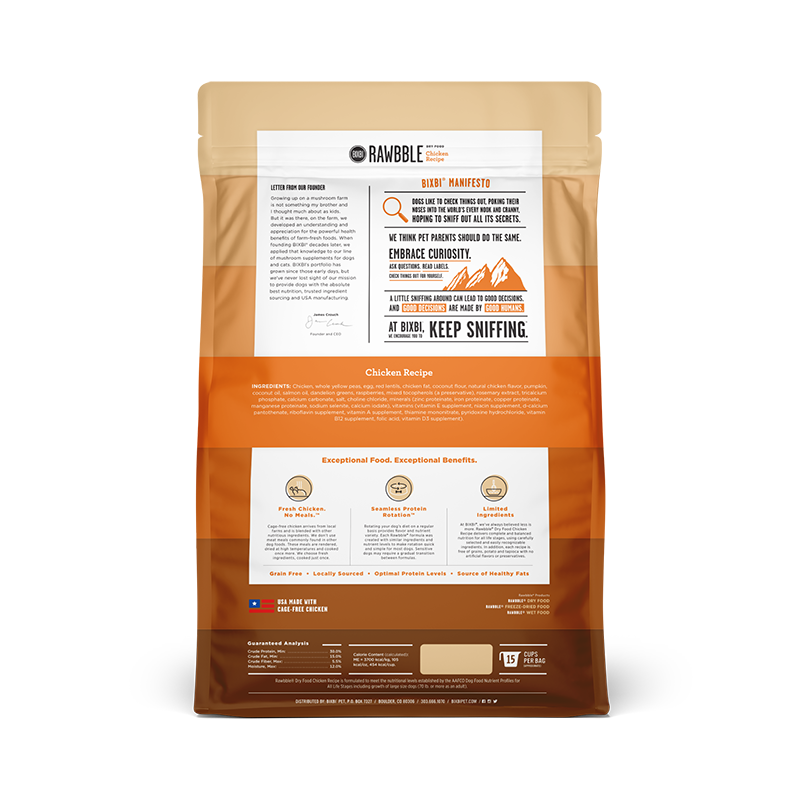 BIXBI PET RAWBBLE® DRY DOG FOOD - CHICKEN RECIPE