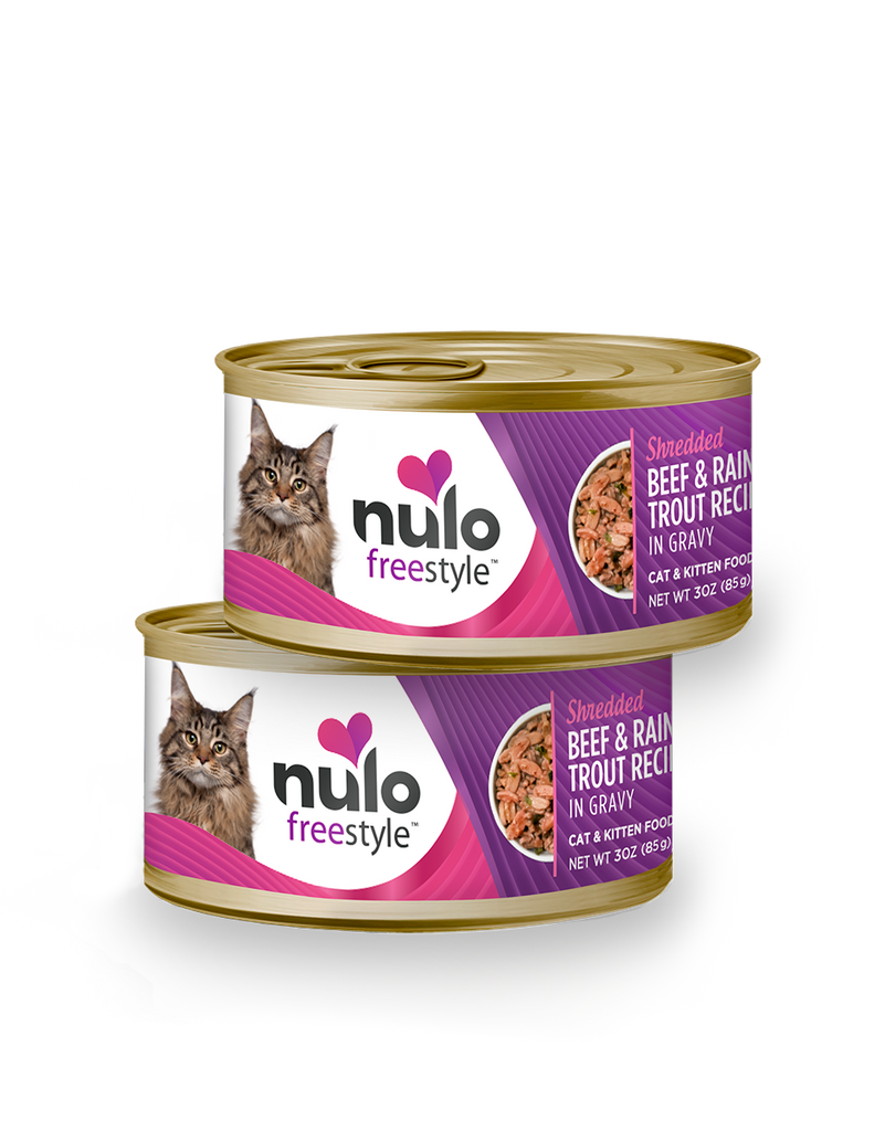Nulo FreeStyle Shredded Beef & Rainbow Trout Recipe in Gravy Cat & Kitten Food