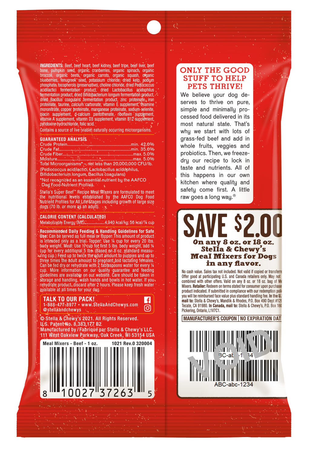 Stella & Chewy's Freeze Dried Raw Stella's Super Beef Meal Mixers