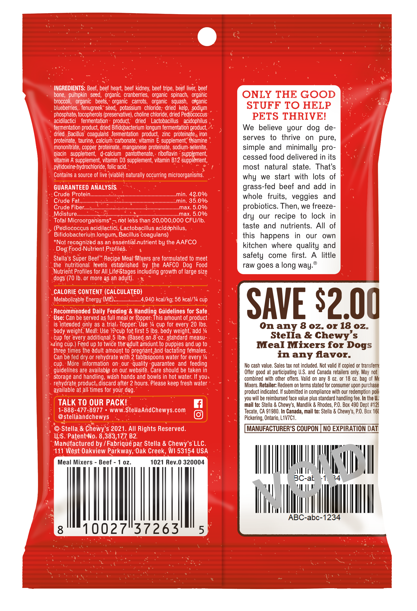 Stella & Chewy's Freeze Dried Raw Stella's Super Beef Meal Mixers