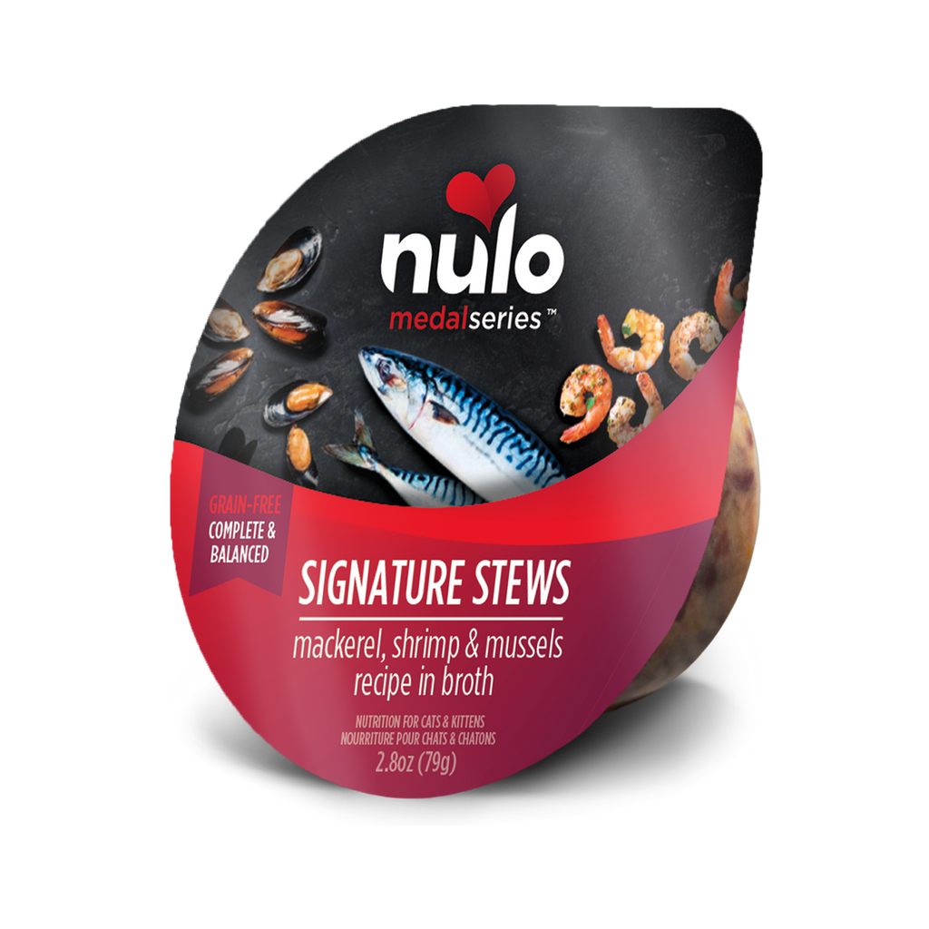 Nulo Medalseries Signature Stews Cat & Kitten Mackerel, Shrimp & Mussel Recipe in Broth
