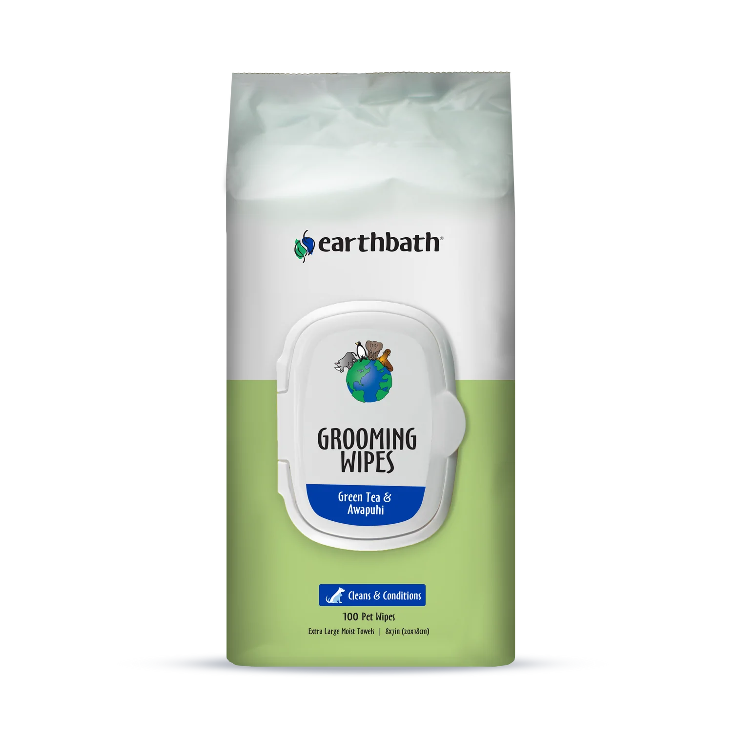 Earthbath Green Tea & Awapuhi Grooming Wipes for Dogs and Cats