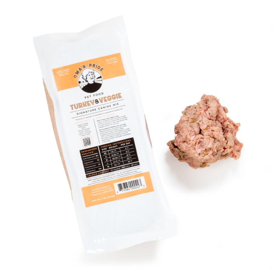 Oma's Pride Dog Raw Signature Turkey & Veggie Mix