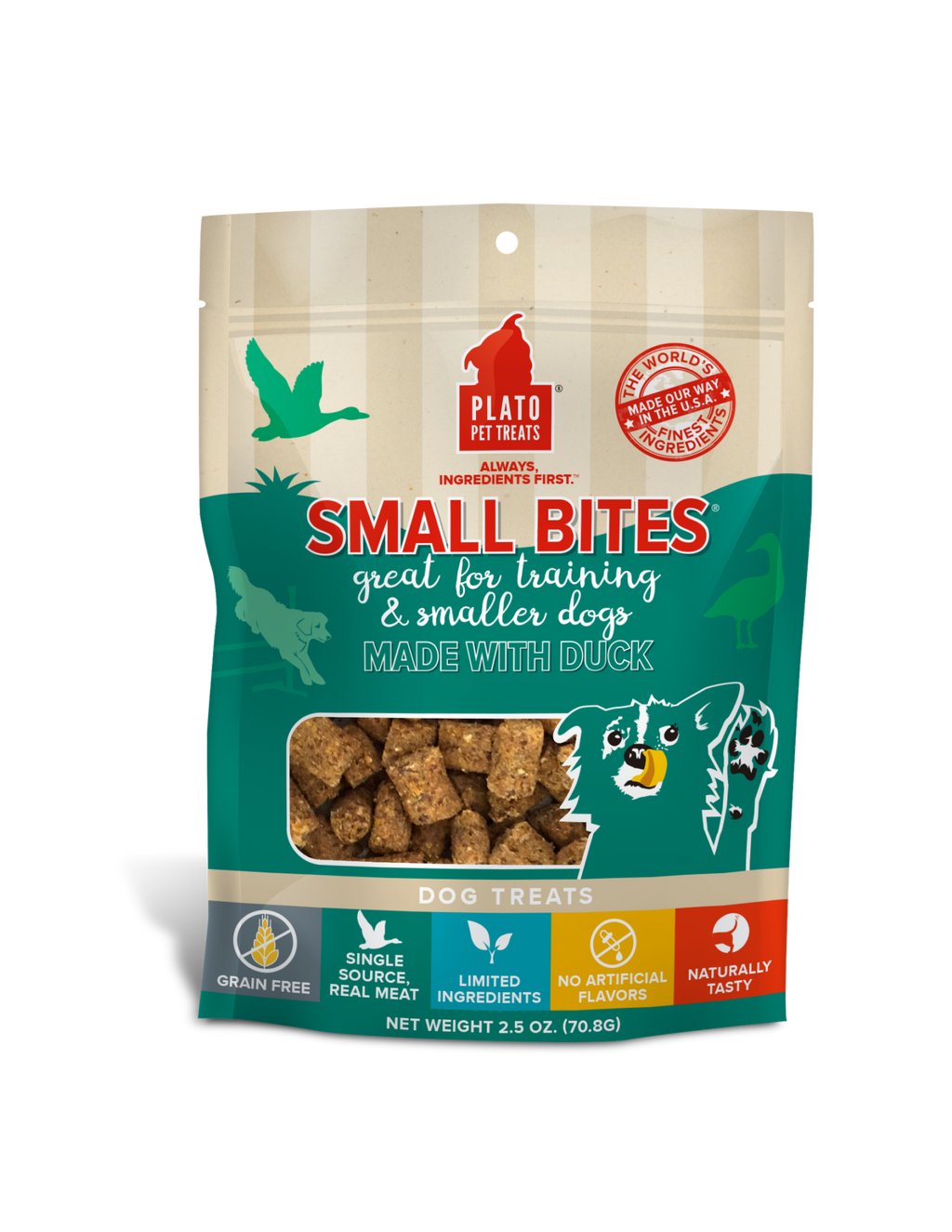 Plato Small Bites Duck Meaty Morsel Dog Treats