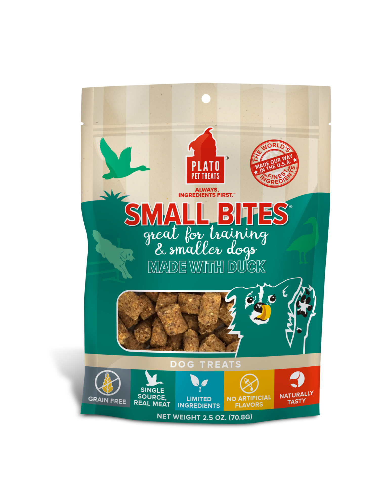 Plato Small Bites Duck Meaty Morsel Dog Treats