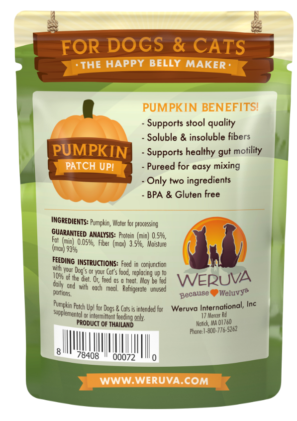 Weruva Pumpkin Patch Up!, Pumpkin Puree Pet Food Supplement for Dogs & Cat
