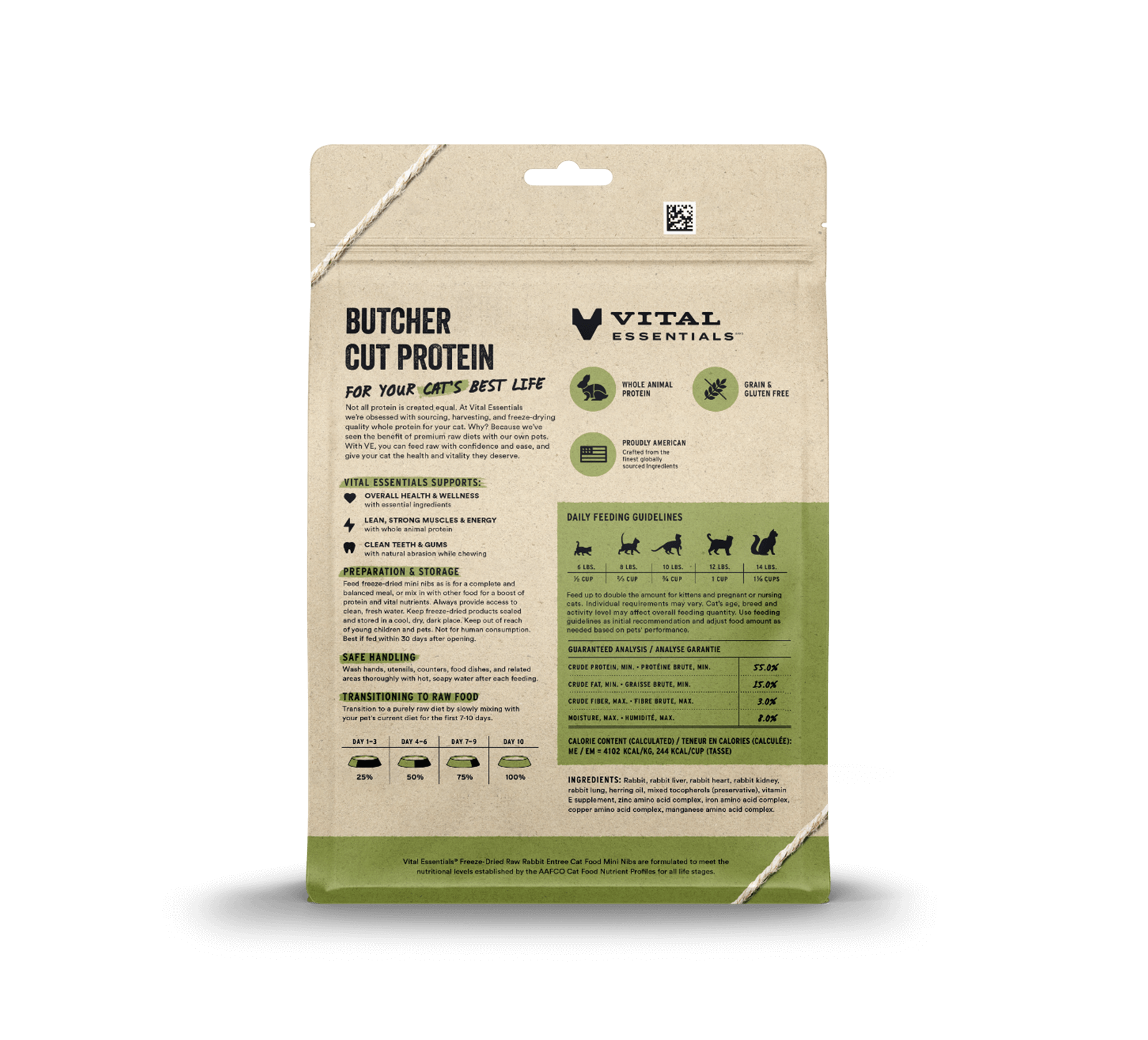 Vital Essentials Freeze-Dried Raw Rabbit Entree Mini Nibs Cat Food