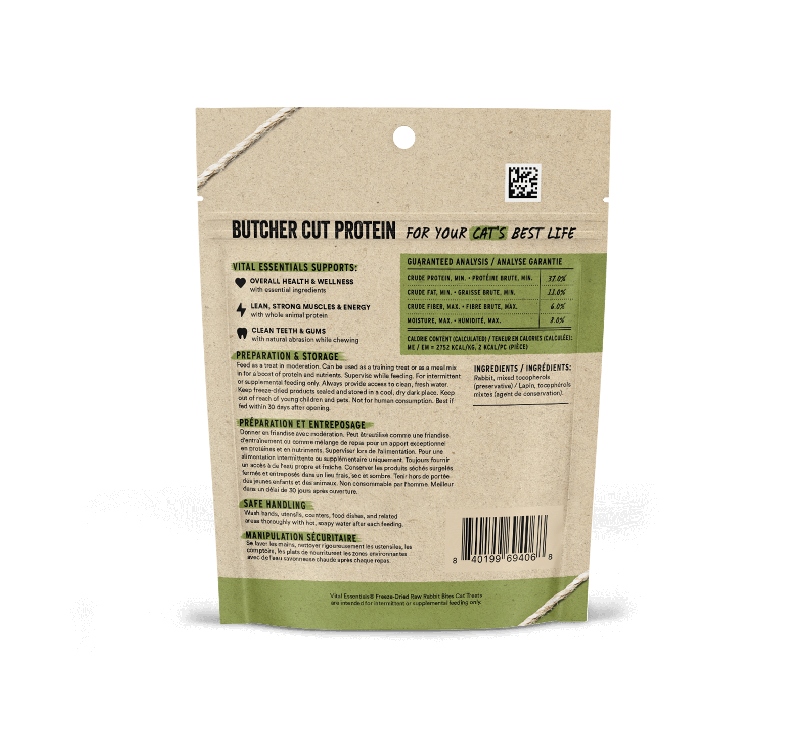 Vital Essentials Freeze Dried Raw Rabbit Bites Cat Treats