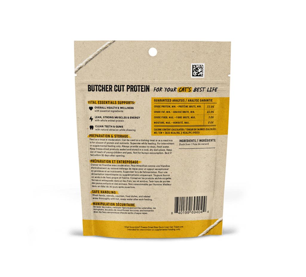 Vital Essentials Freeze-Dried Raw Duck Liver Cat Treats