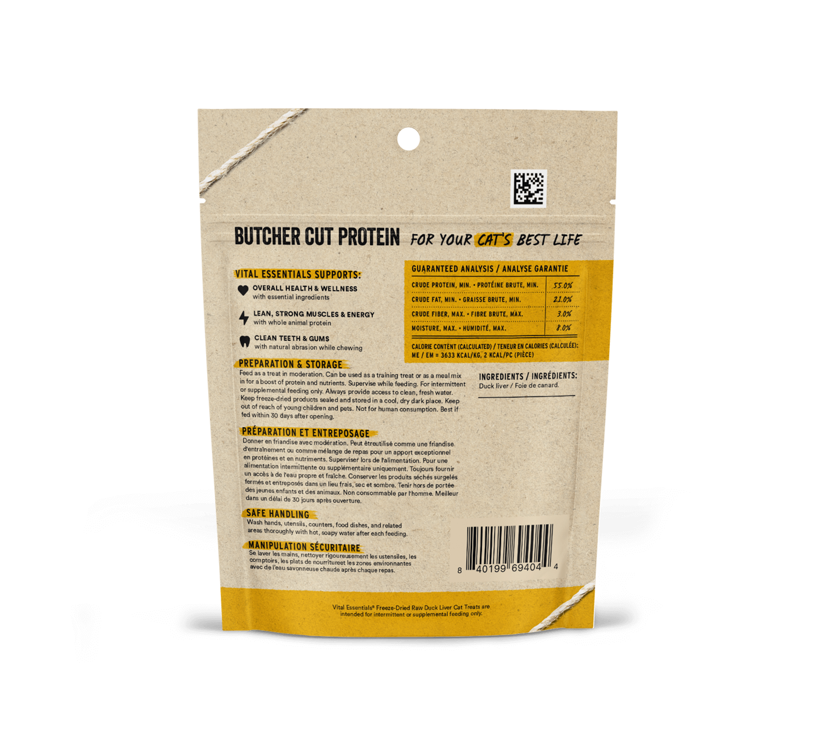 Vital Essentials Freeze-Dried Raw Duck Liver Cat Treats