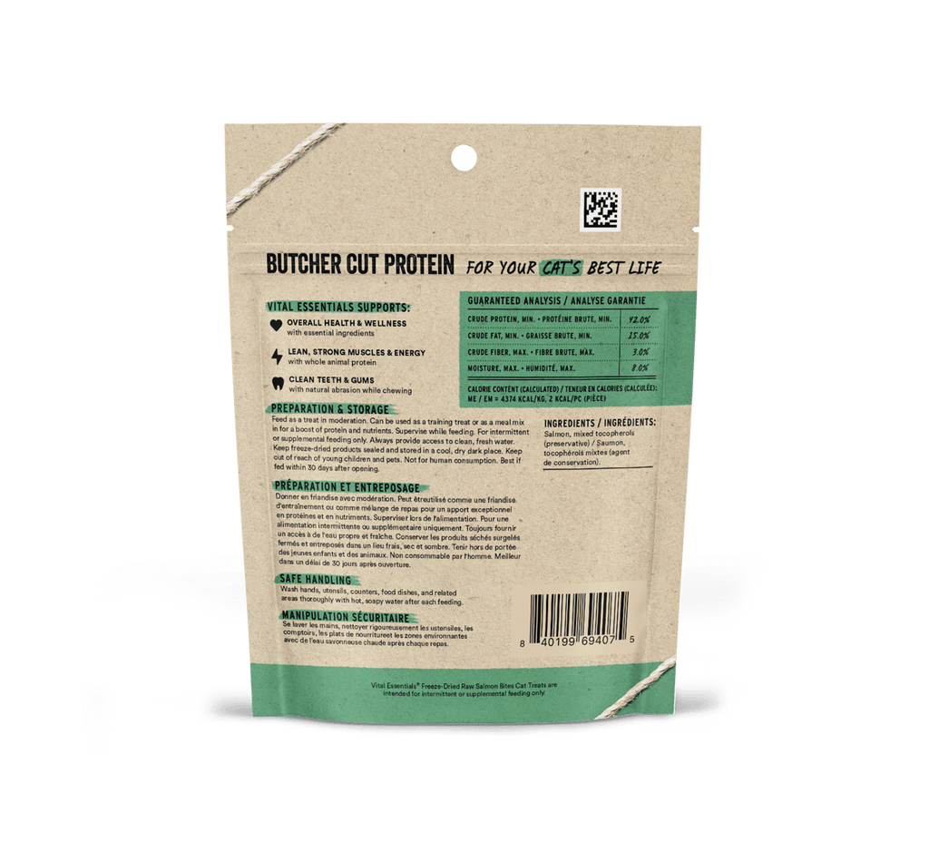 Vital Essentials Vital Cat Freeze Dried Grain Free Wild Alaskan Salmon Cat Treats