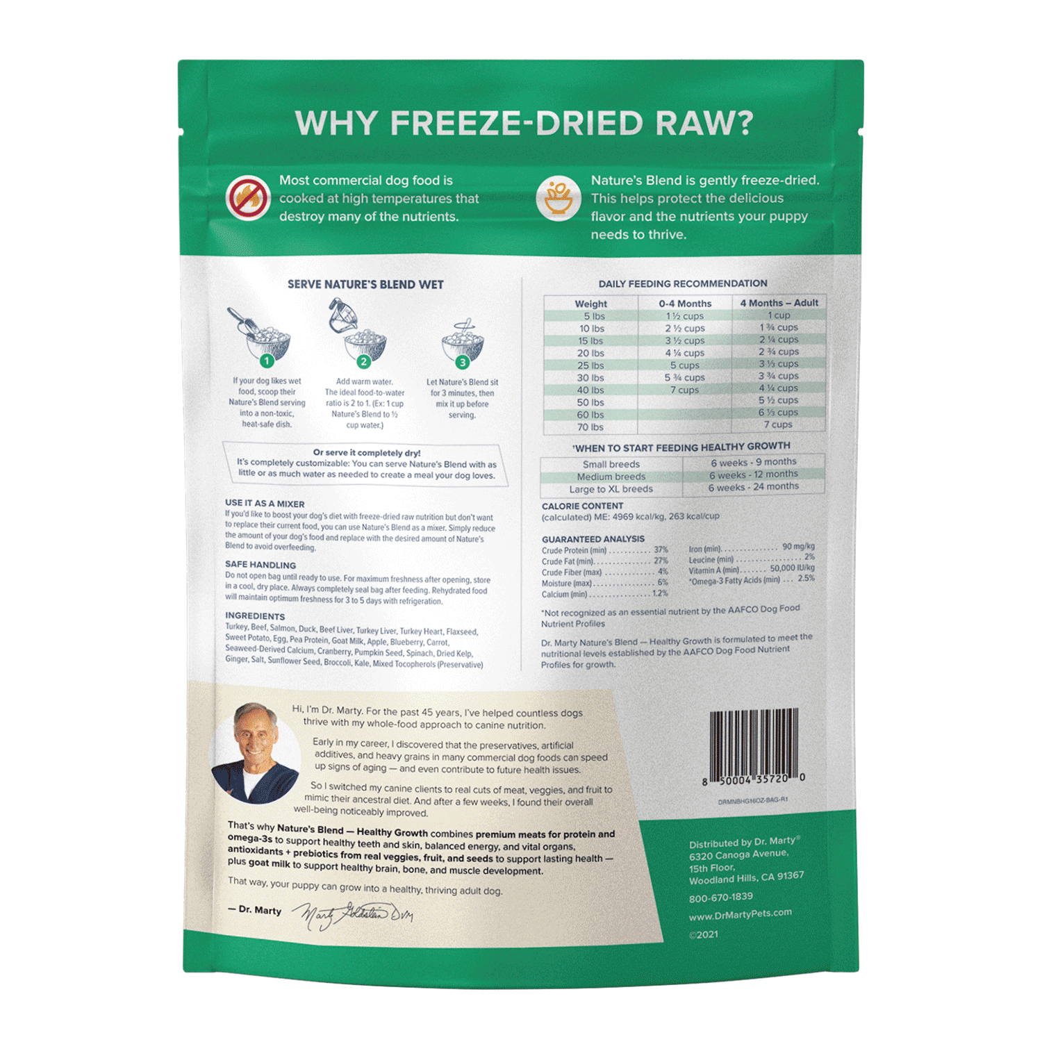 Dr. Marty Nature’s Blend Healthy Growth Premium Freeze-Dried Raw Puppy Food Designed For Growing Puppies