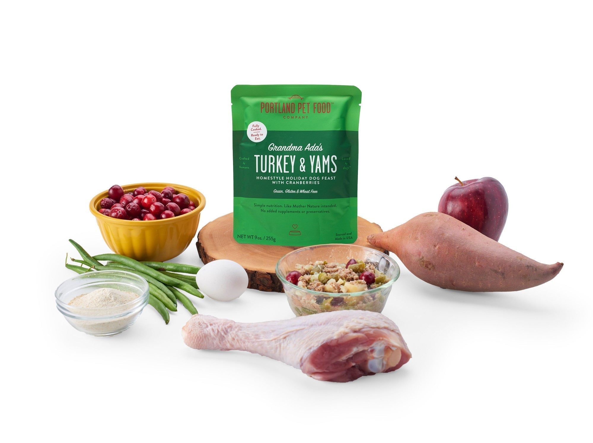 Portland Pet Food Grandma Ada's Turkey & Yams Human-Grade Dog Meal Pouch