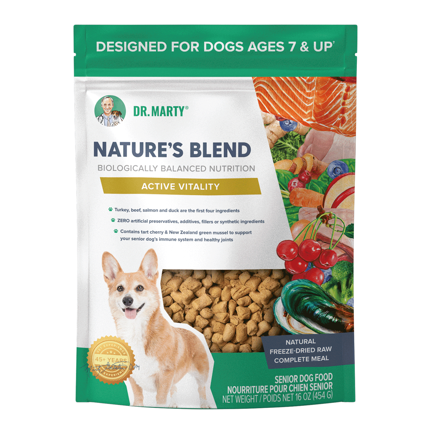 Dr. Marty Nature's Blend Active Vitality Seniors Freeze Dried Raw Dog Food