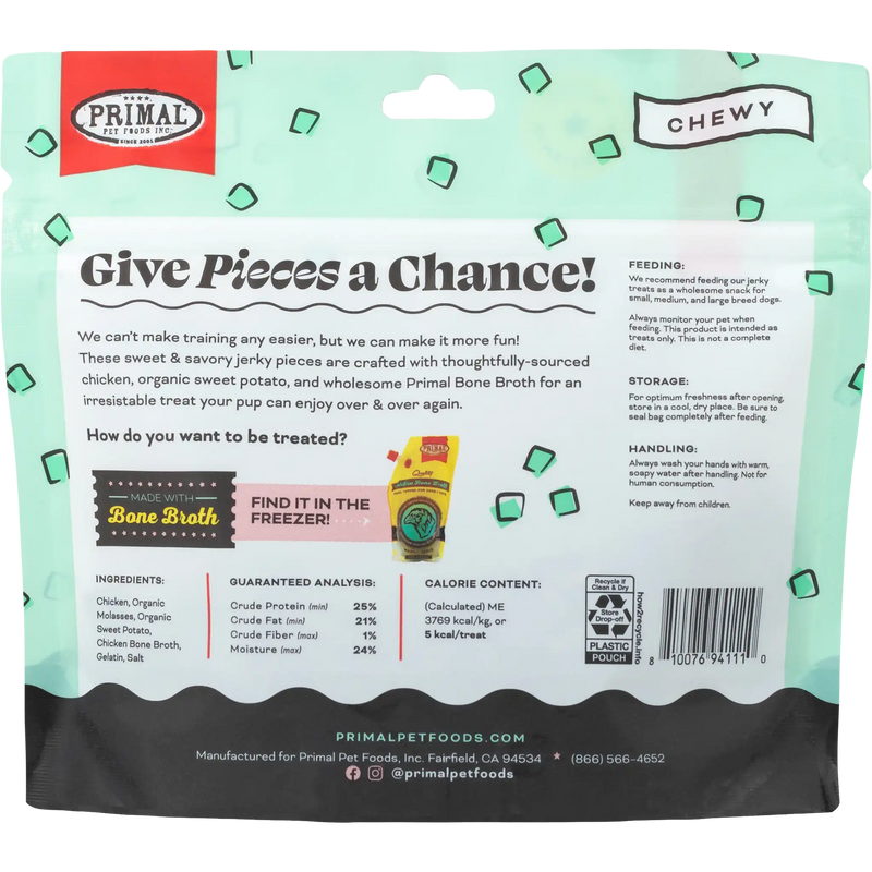 Primal Pet Foods Give Pieces a Chance Chicken Jerky Pieces with Broth Dog Treats