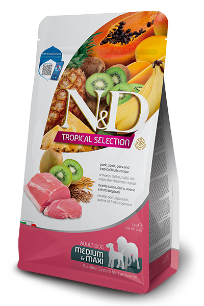 Farmina N&D Tropical Selection Canine Pork, Spelt, Oats and Tropical Fruits Adult Medium & Maxi