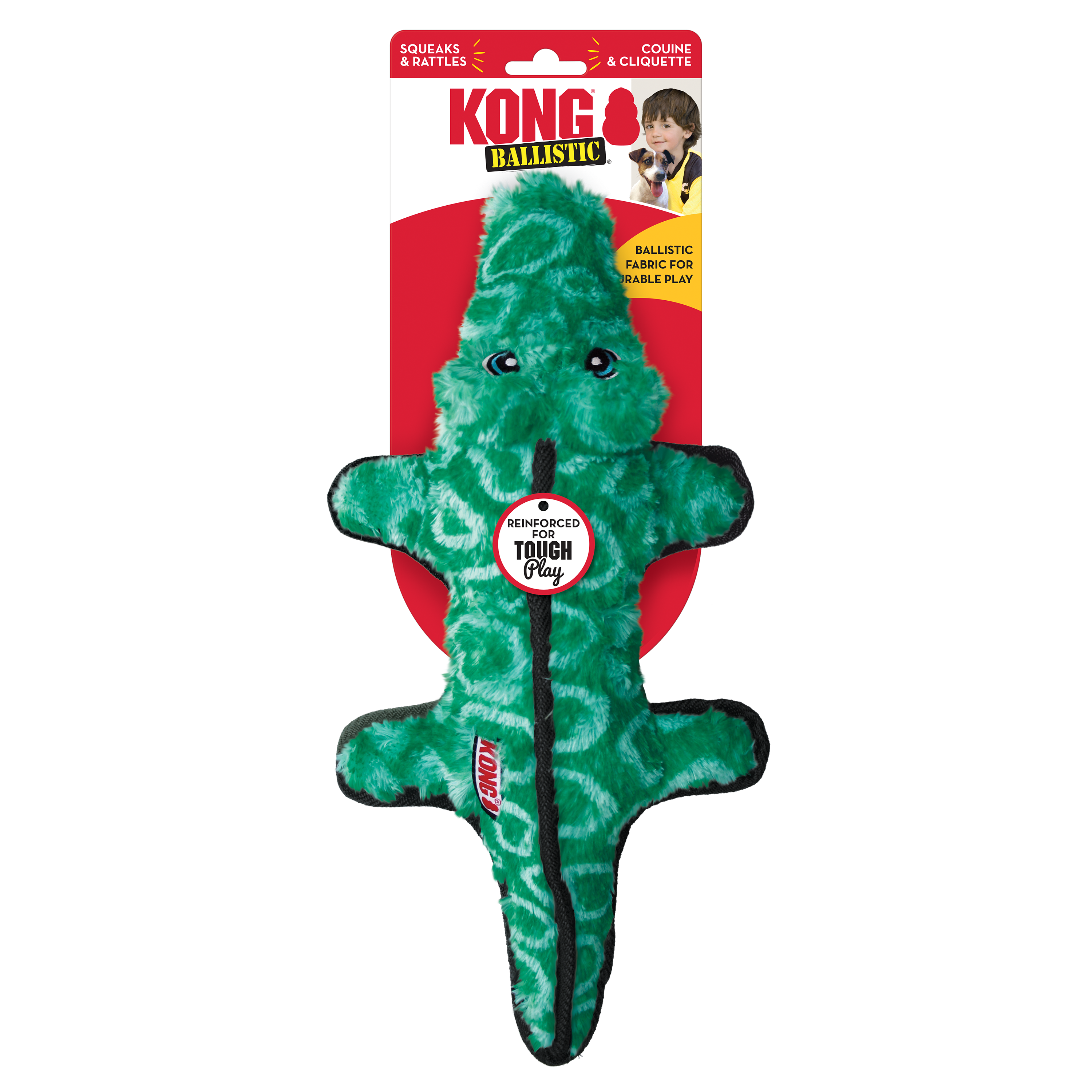 KONG Ballistic Alligator Dog Toy