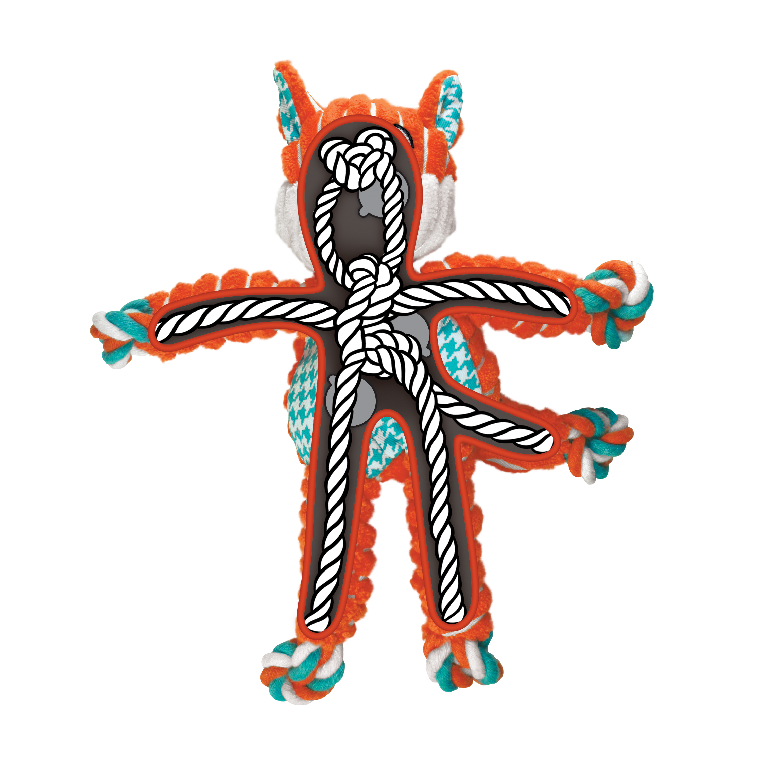 KONG Floppy Knots Fox Dog Toy