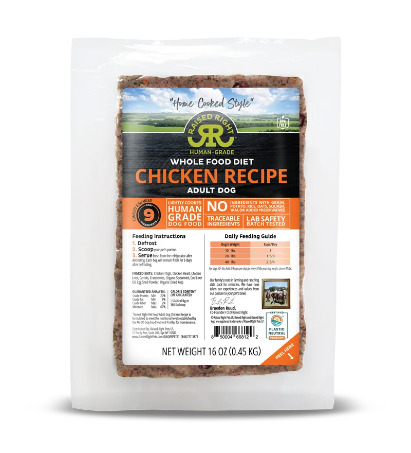 Raised Right Original Chicken Adult Dog Recipe