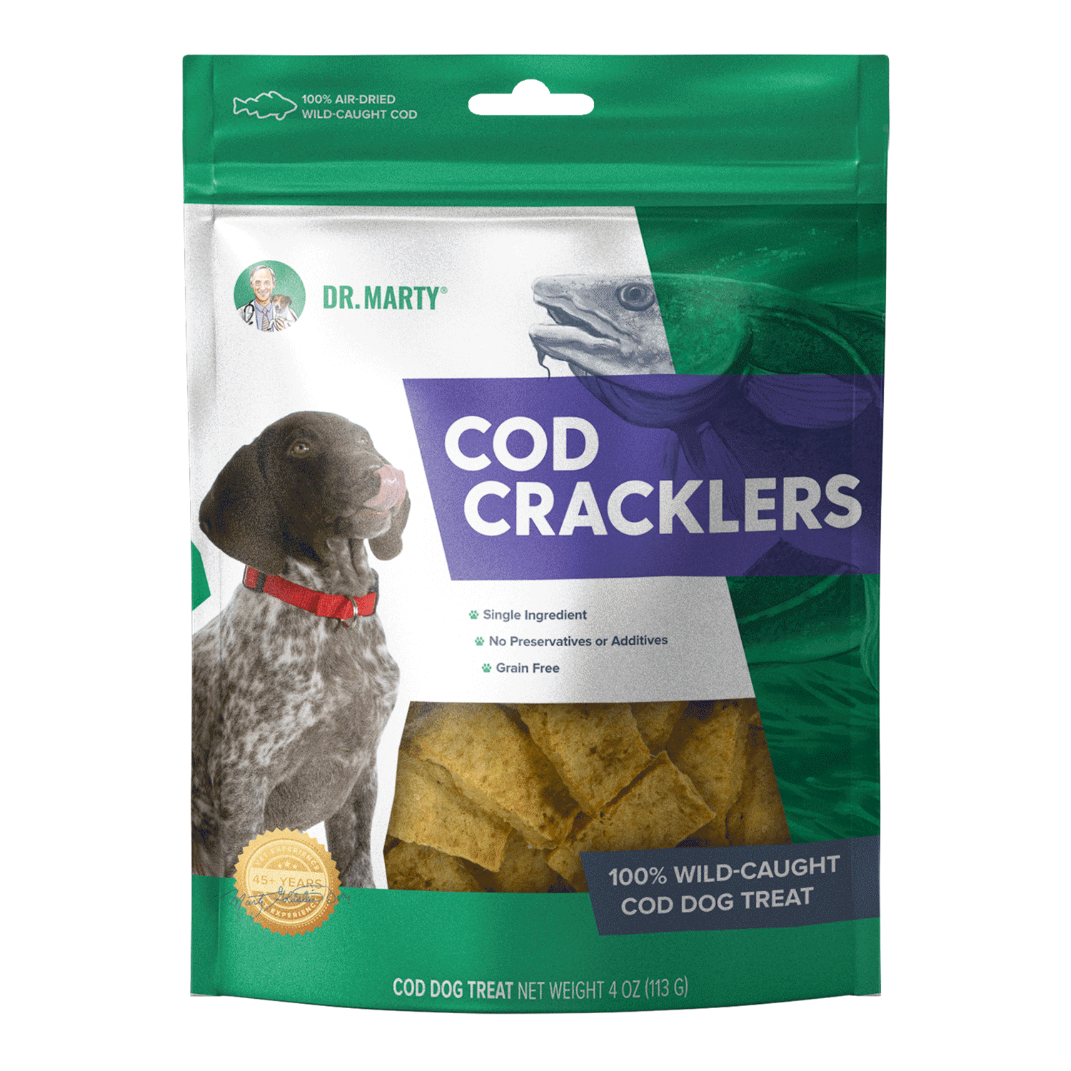 Dr. Marty Cod Cracklers 100% Air-Dried Wild-Caught Cod Treats