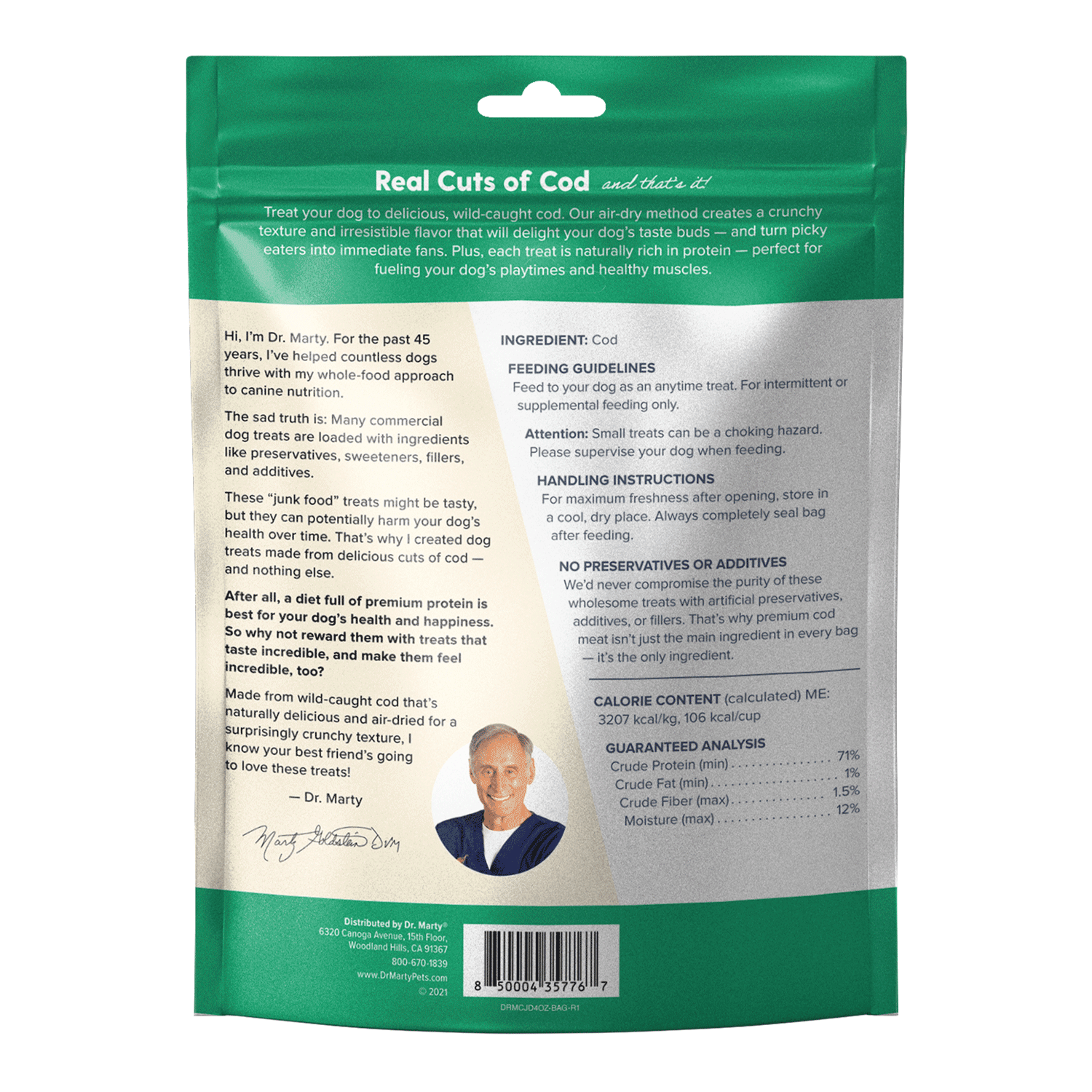 Dr. Marty Cod Cracklers 100% Air-Dried Wild-Caught Cod Treats