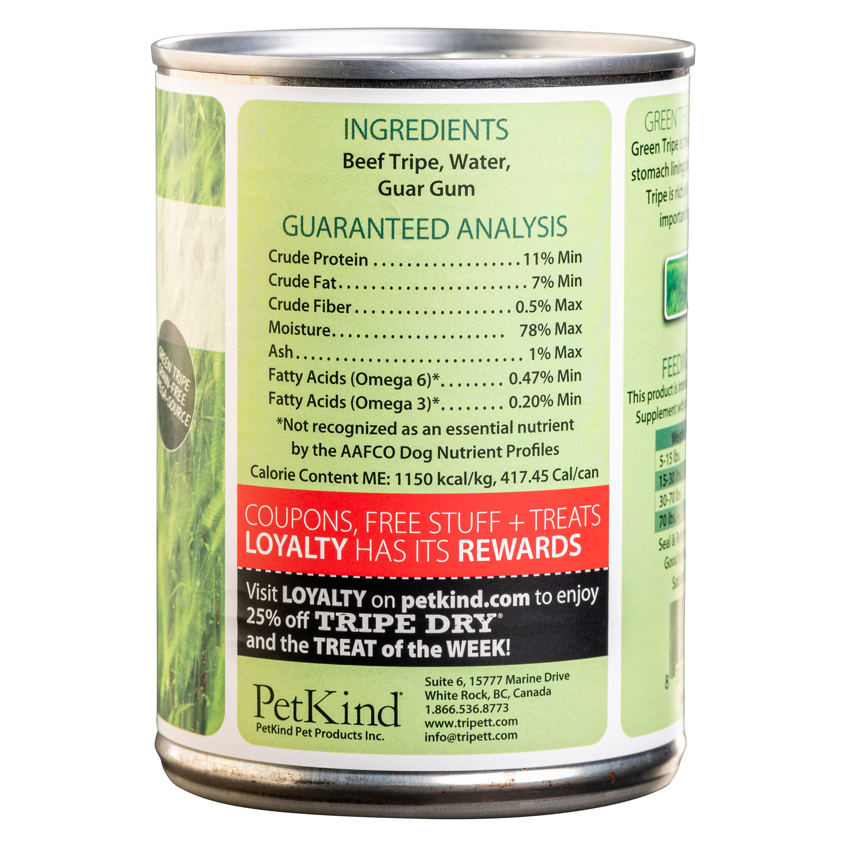PetKind Green Beef Tripett Wet Dog Food