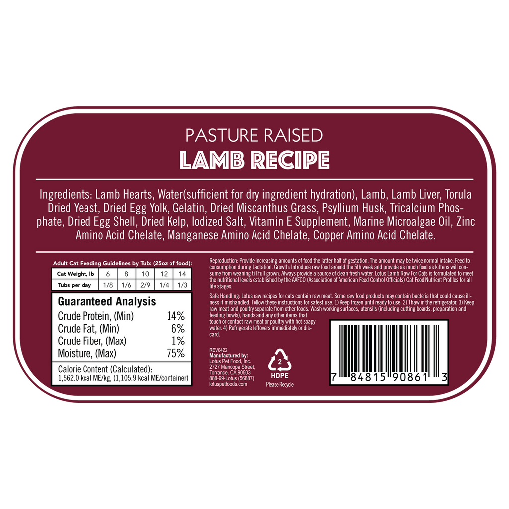 Lotus Cat Raw Food Lamb Recipe