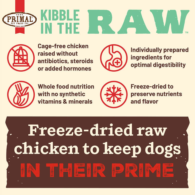 Primal Pet Foods Kibble in the Raw Chicken Recipe for Dogs
