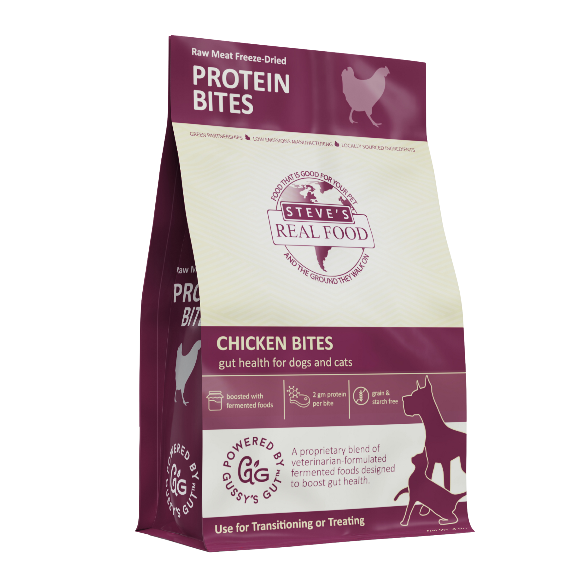 Steve's  Chicken Protein Bites – Freeze-Dried Gut Health Treats for Dogs and Cats