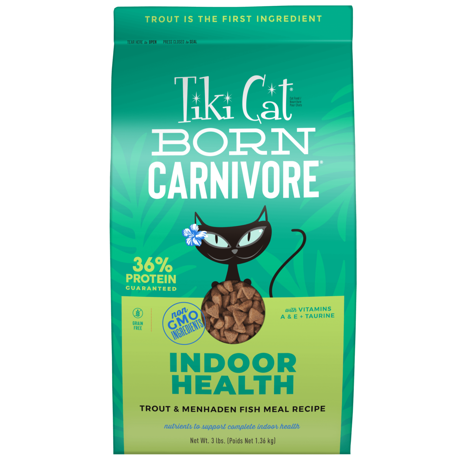 Tiki Cat® Born Carnivore® Indoor Health Trout & Menhaden Fish Meal Recipe