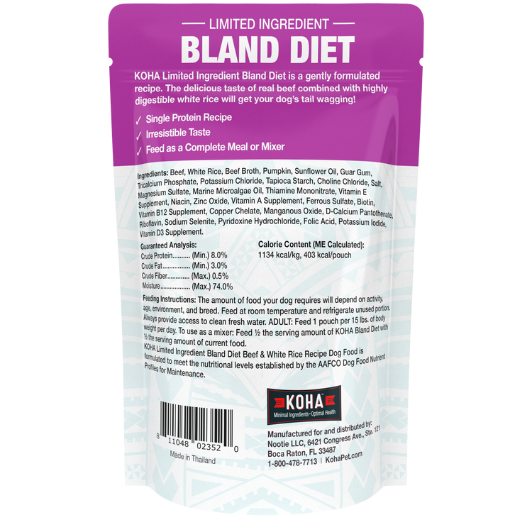 Koha Limited Ingredient Bland Diet Beef & White Rice Recipe for Dogs