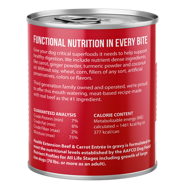 Health Extension Digestive Support, Beef & Carrot Entree in Gravy Dog Food