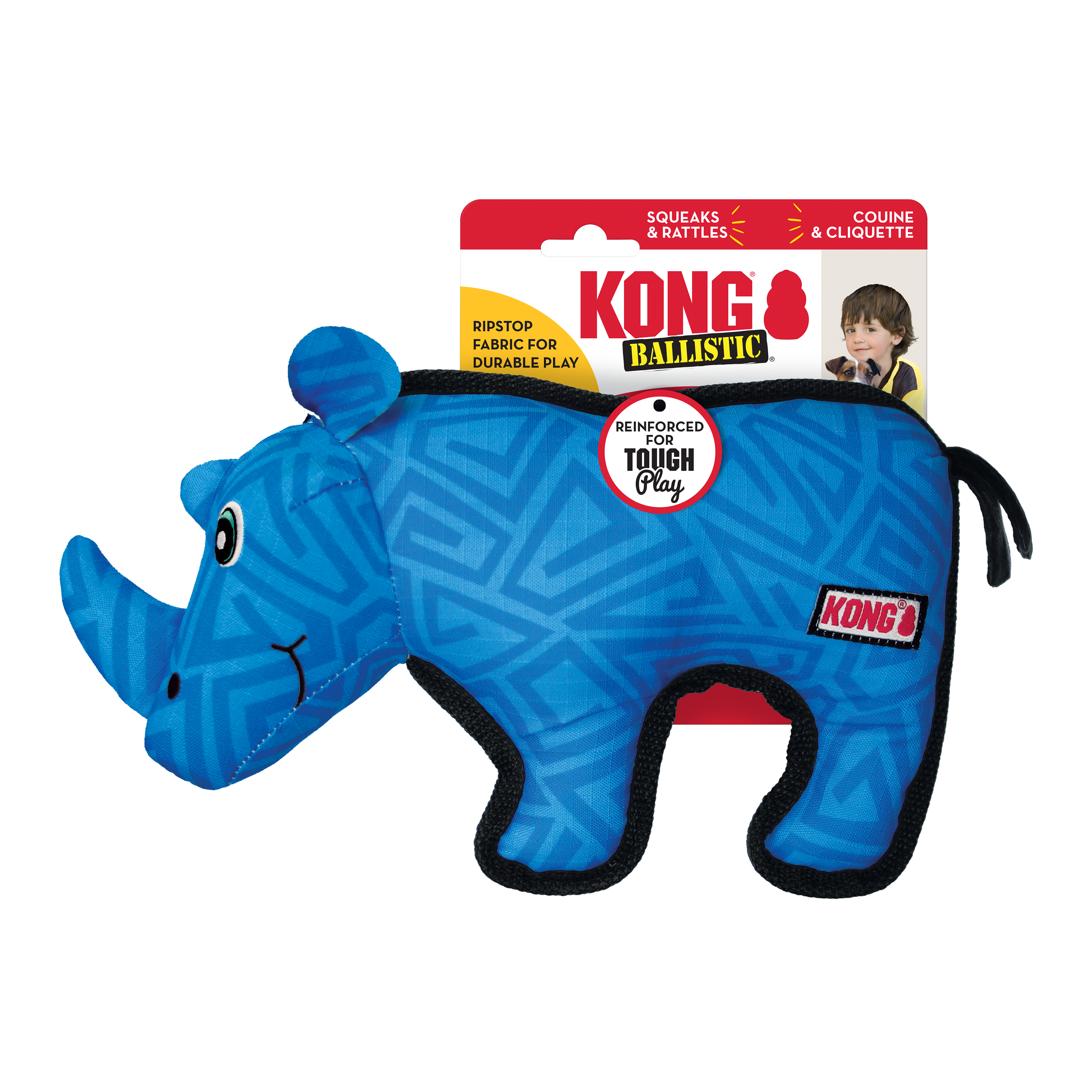 KONG Ballistic Rhino Dog Toy