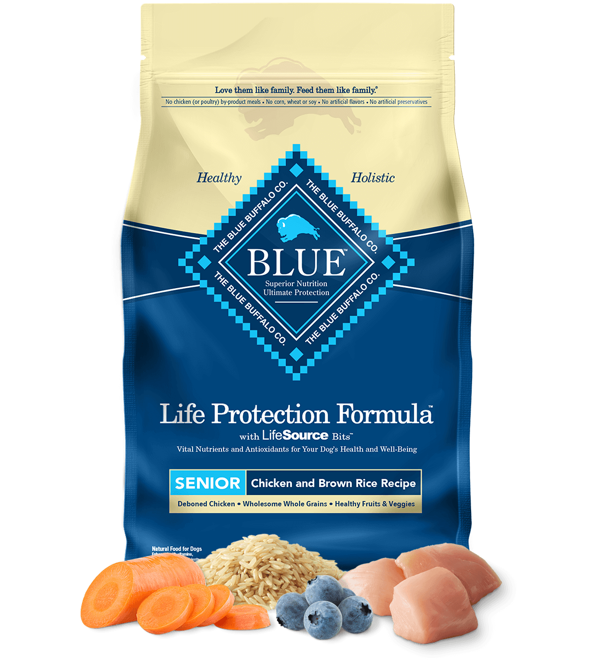 Blue Buffalo Life Protection Natural Chicken & Brown Rice Recipe Senior Dry Dog Food