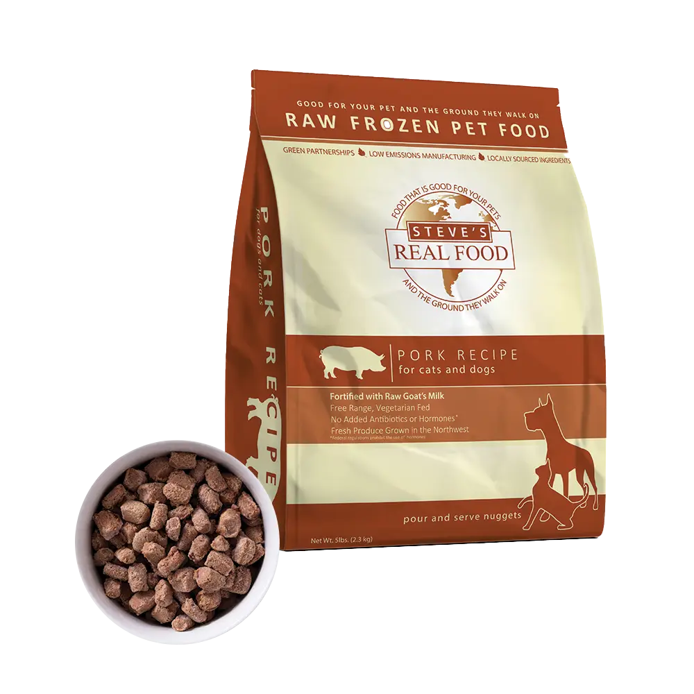 Steve's Real Food Frozen Raw Pork Diet for Dogs and Cats