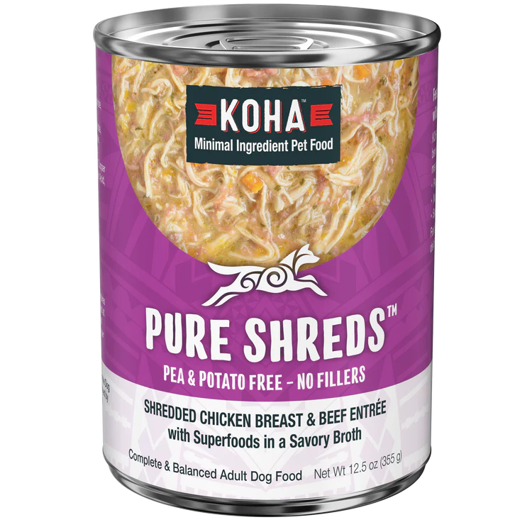 Koha Pure Shreds Shredded Chicken Breast & Beef Entrée for Dogs