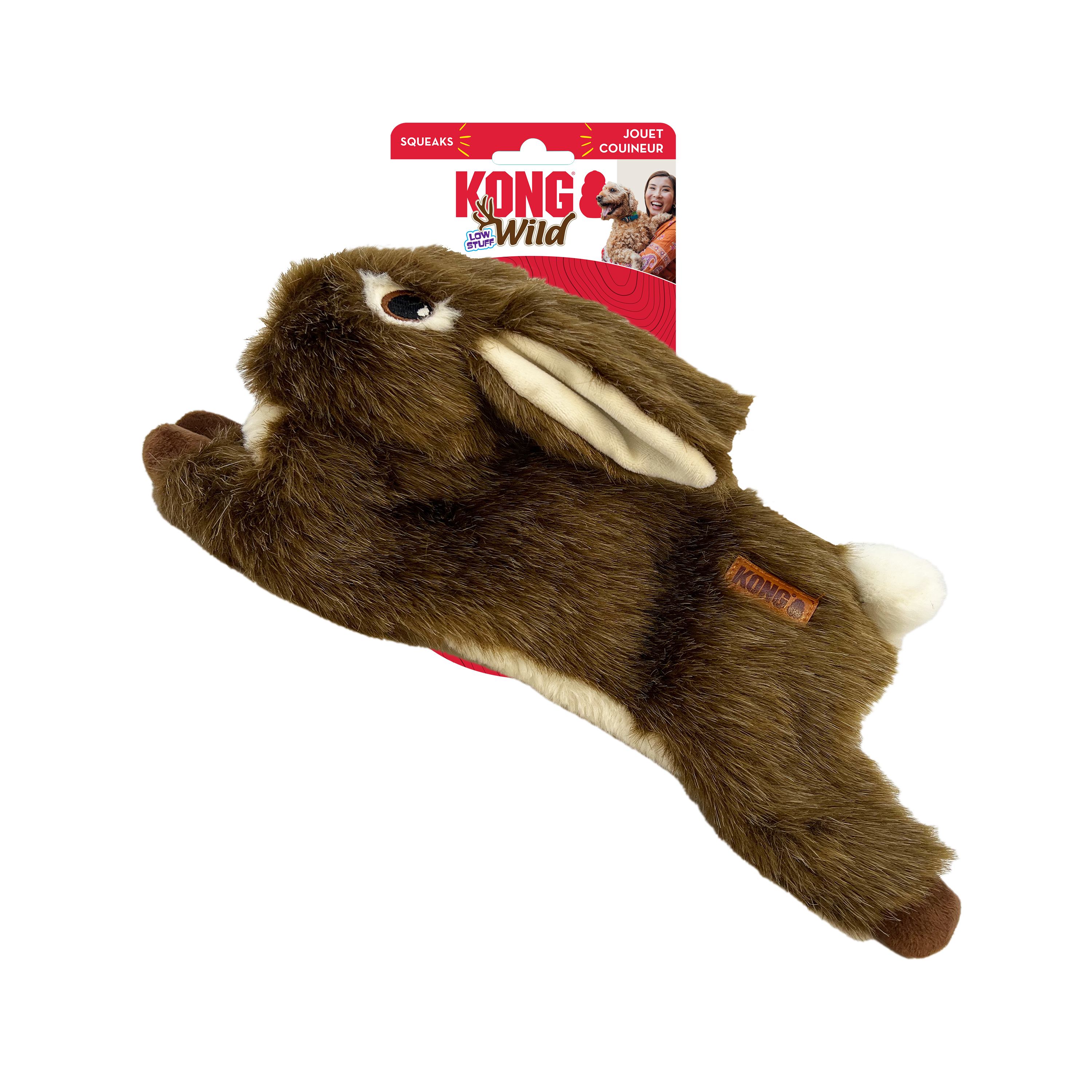 KONG Wild Low Stuff Creatures Rabbit Dog Toy