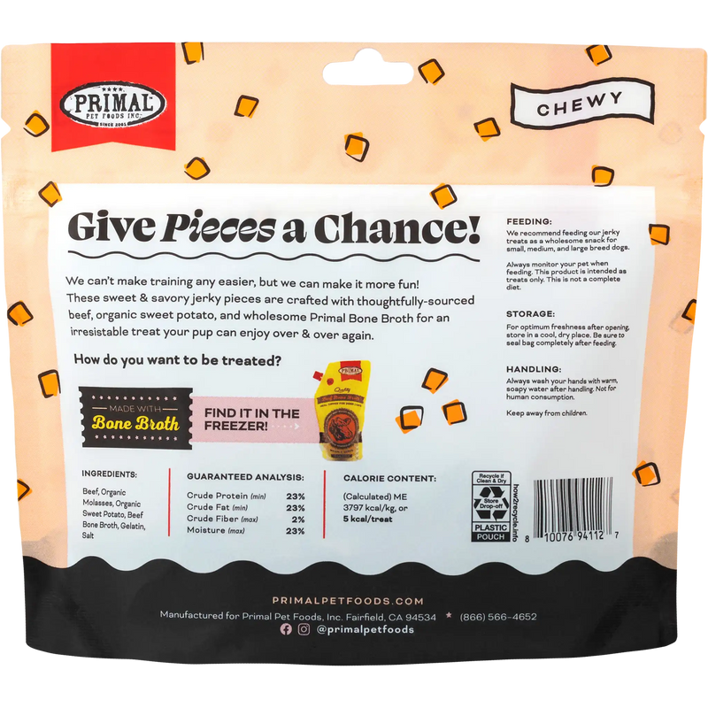 Primal Pet Foods Give Pieces a Chance Beef Jerky Pieces Recipe Dog Treats