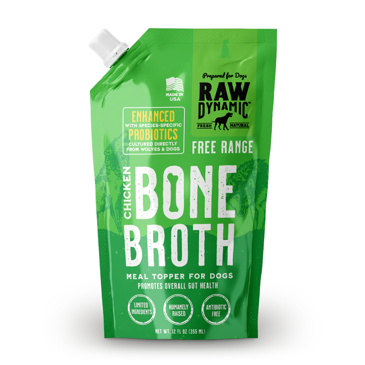 Raw Dynamic Free Range Chicken Bone Broth For Dogs