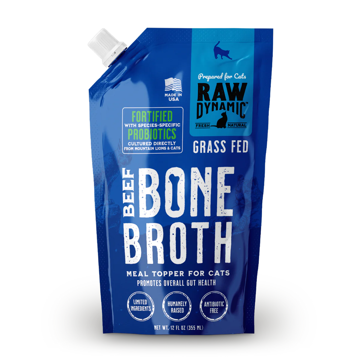 Raw Dynamic Grass Fed Beef Bone Broth For Cats