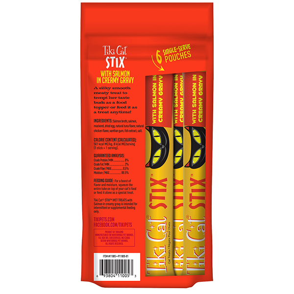 Tiki Cat® STIX™ Grain Free Wet Treats with Salmon in Gravy